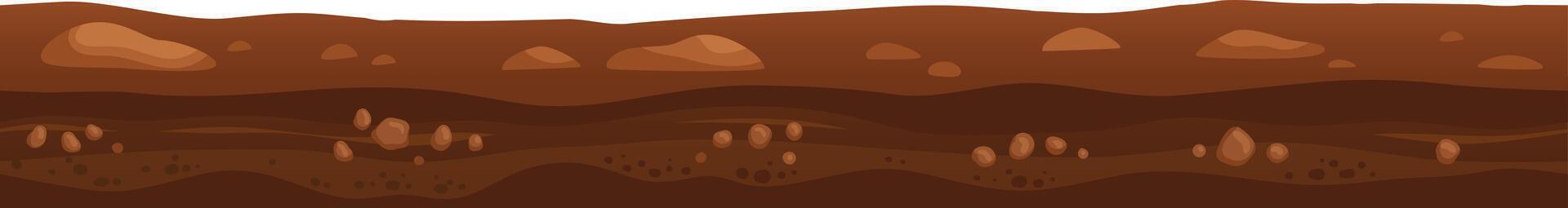 Different layers of soil are showing geological stratification with stones and pebbles, forming an educational illustration of earth science concepts vector