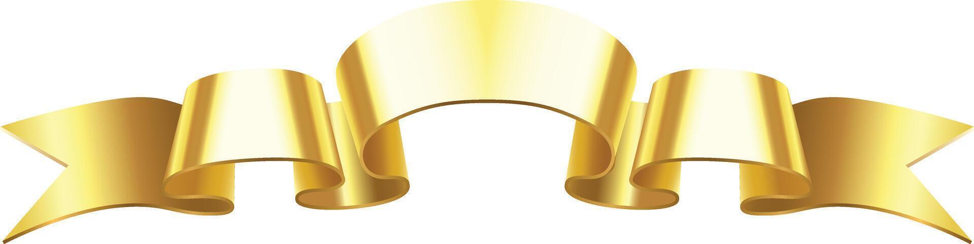 Shiny golden ribbon waving and creating an elegant banner for celebrations, awards, or festive decorations, offering a touch of luxury and sophistication vector