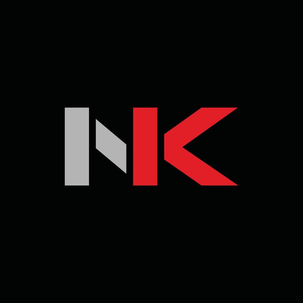 Initial NK Geometric Modern Business Creative Design Logo vector
