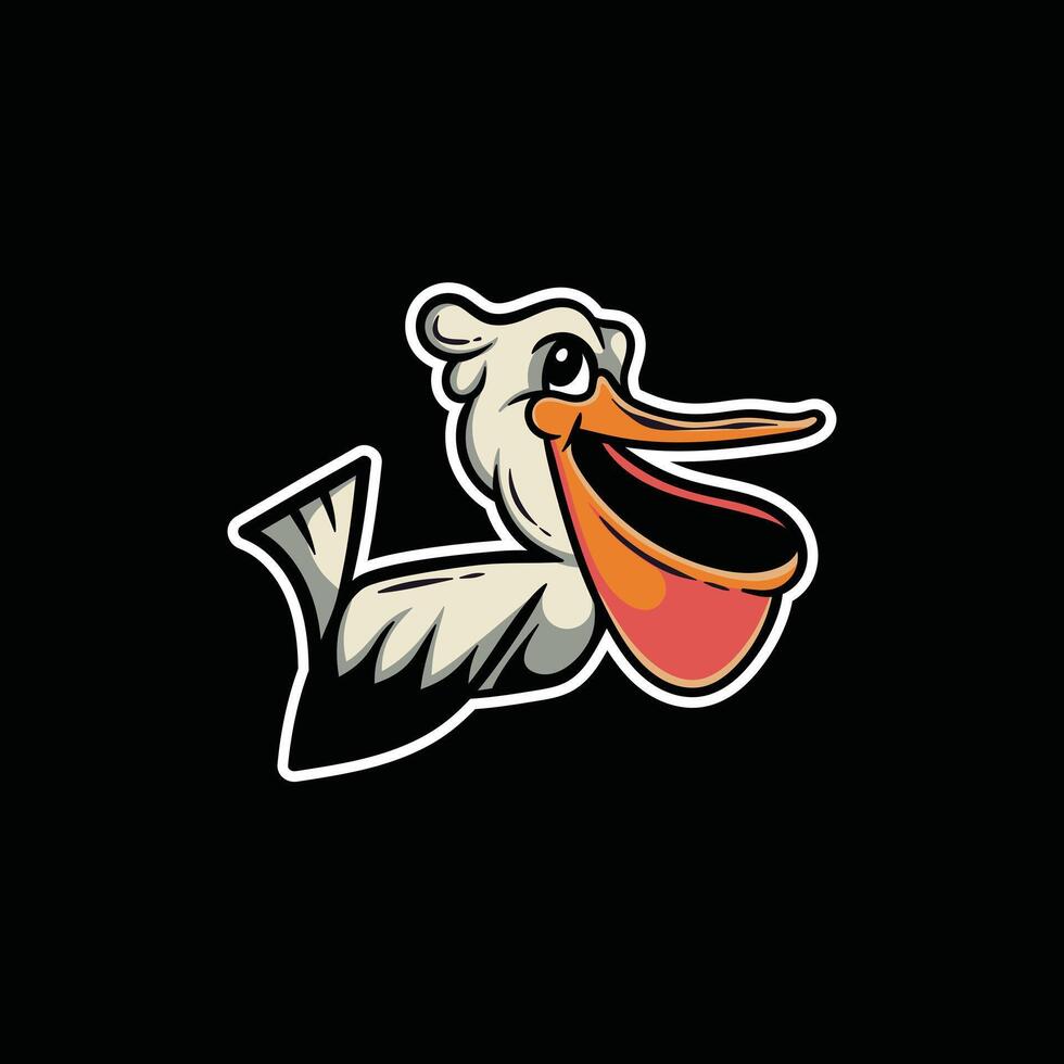 Bird Pelican Mascot Character Illustration Creative Design Logo vector