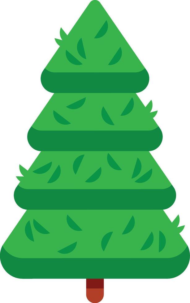 Minimalist illustration of a Christmas tree with triangular layers, symbolizing holiday spirit and festive decorations in a simple, modern style vector
