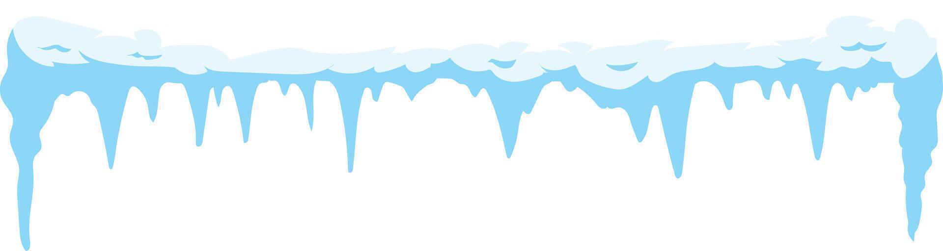 Seamless pattern featuring snowflakes and icicles gracefully hanging from a roof against a crisp white background, evoking a serene winter wonderland atmosphere perfect for the holiday season vector