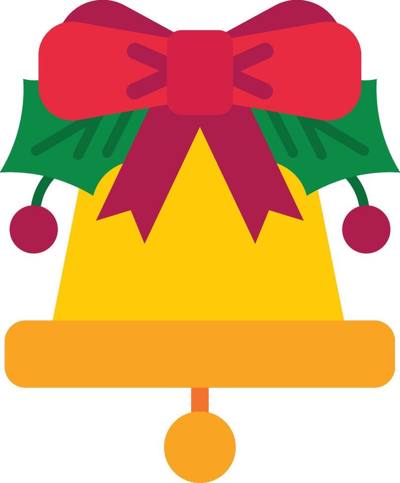Festive golden Christmas bell, beautifully adorned with a vibrant red bow, lush holly leaves, and bright berries, capturing the warmth and joy of the holiday season vector