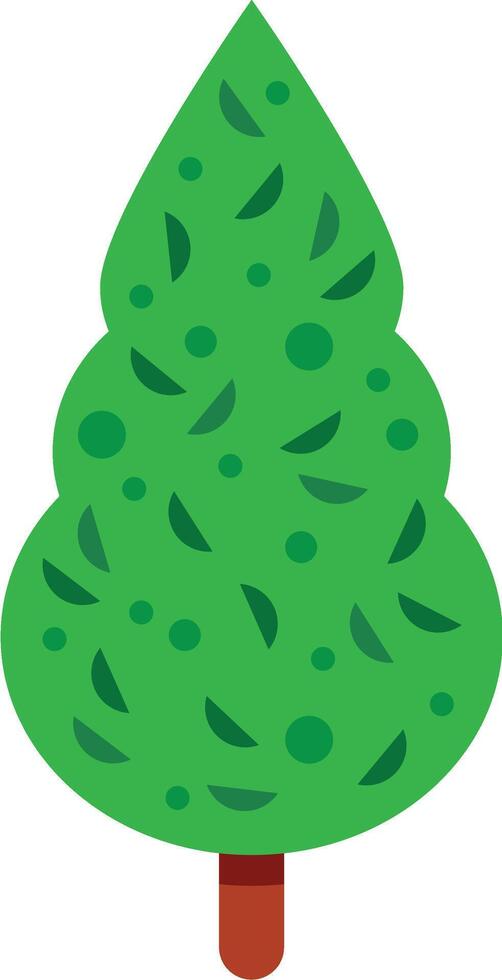 Lush green tree with small leaves and round fruits is growing on a white background, creating a simple yet vibrant representation of nature vector