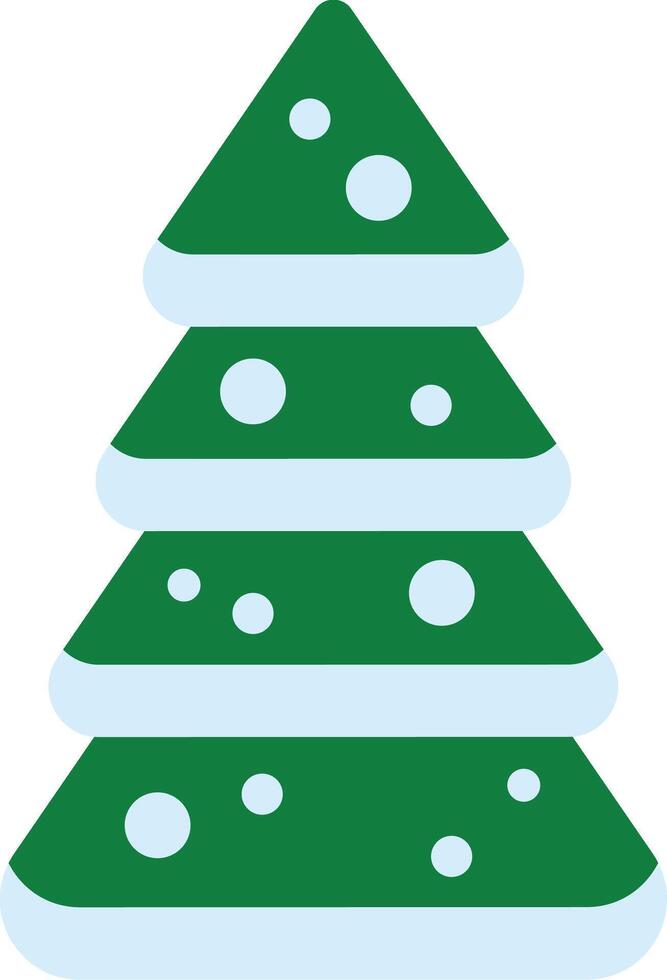 Minimalist illustration featuring a Christmas tree adorned with light blue decorations and snow, perfect for enhancing Christmas and winter holiday projects with a festive touch vector