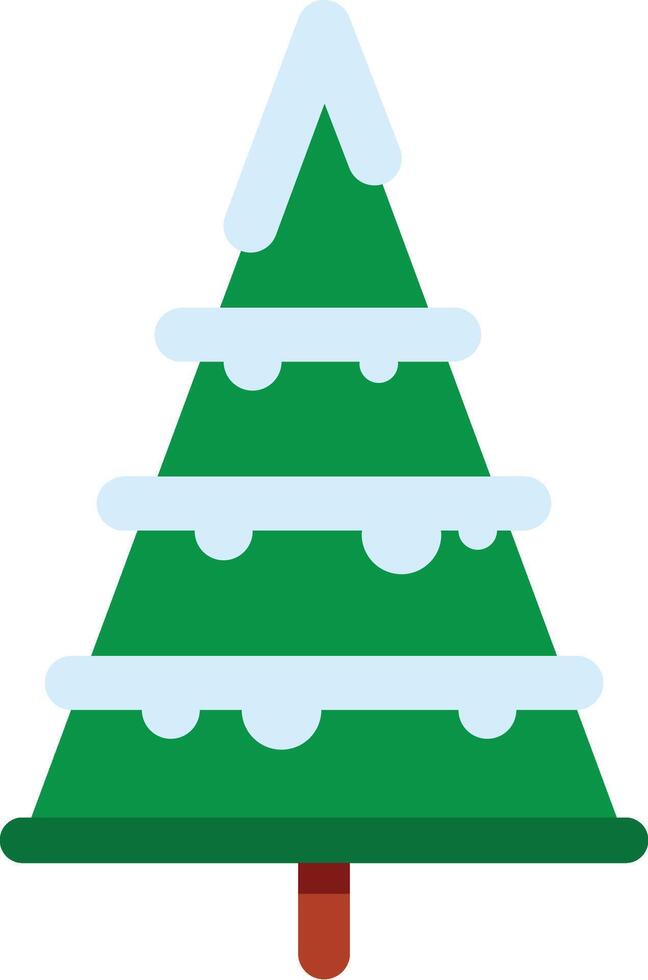 Simple christmas tree covered by snow with stylized design, perfect for christmas projects, greeting cards, websites, social media and much more vector