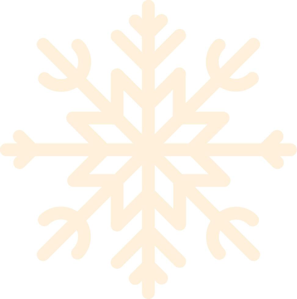 Simple beige snowflake icon, isolated against a clean white background, capturing the essence of winter, Christmas, and cold temperatures while evoking feelings of snow and ice vector