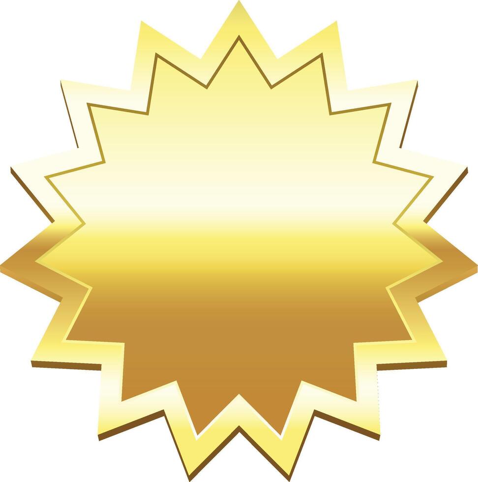 Golden starburst shining with vibrant golden light, creating a luxurious and festive atmosphere, perfect for highlighting special offers, awards, or celebrations vector