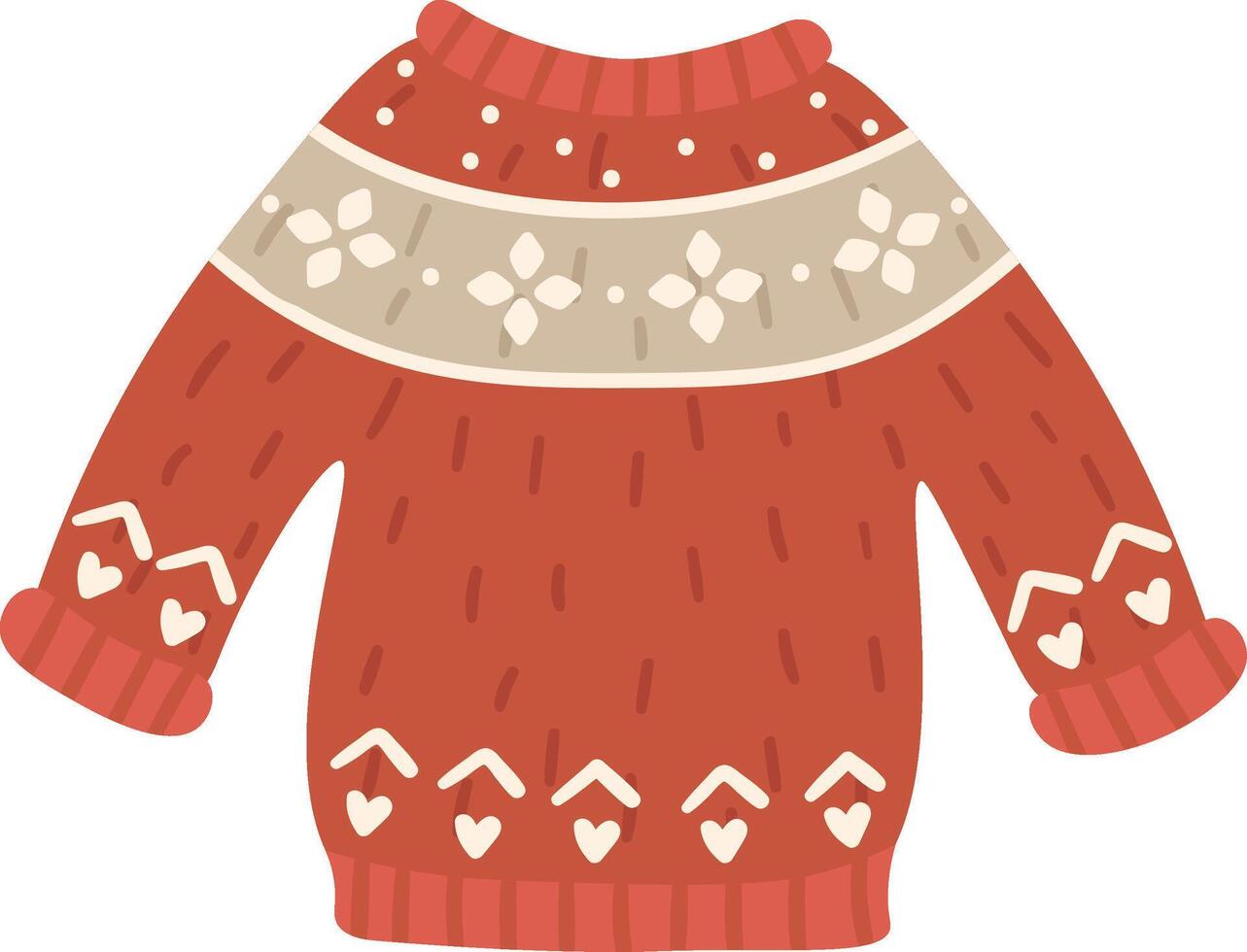 Cozy knitted winter garment featuring festive patterns, perfect for staying warm during Christmas celebrations and holiday gatherings, evoking a sense of comfort and joy vector