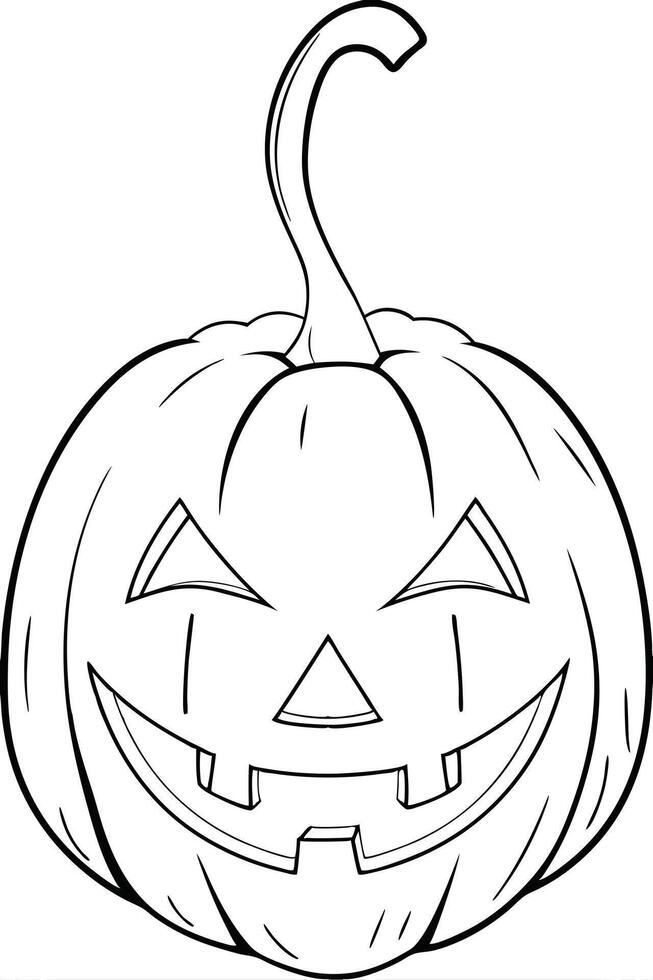 Halloween Jack o lantern Pumpkin Carving Coloring Page Design vector