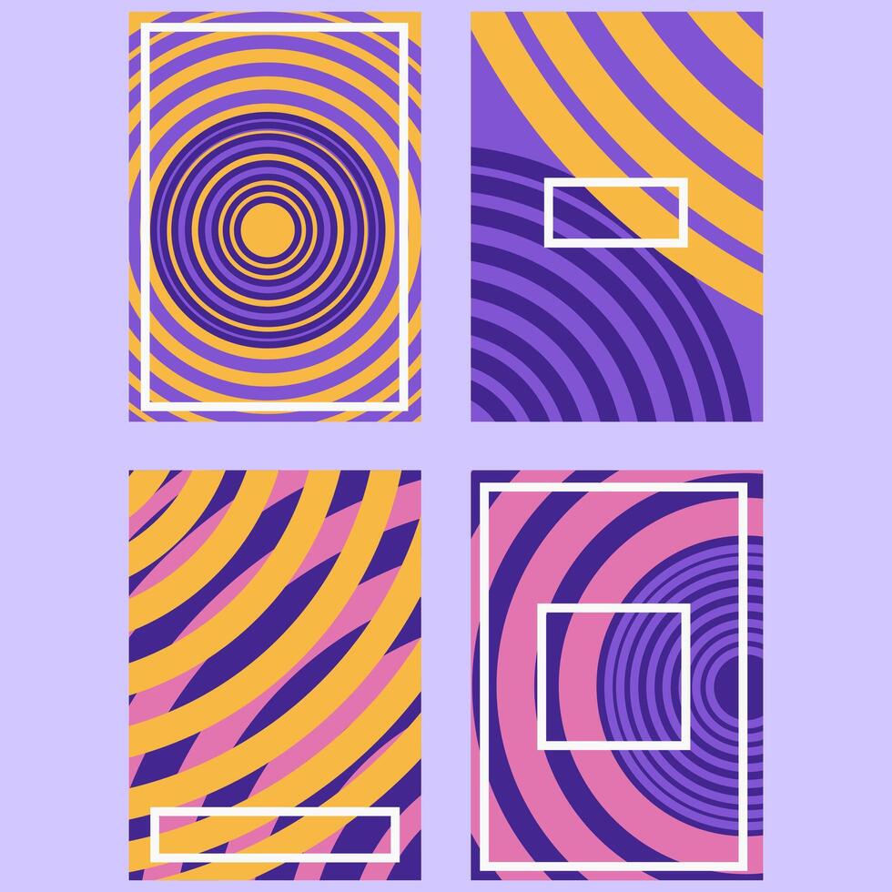 Geometric Patterns in Retro Colors vector