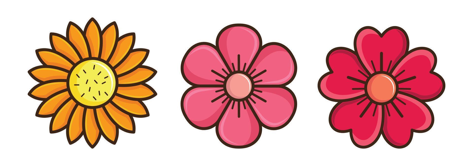 Abstract Flower Petals Collection Illustration vector