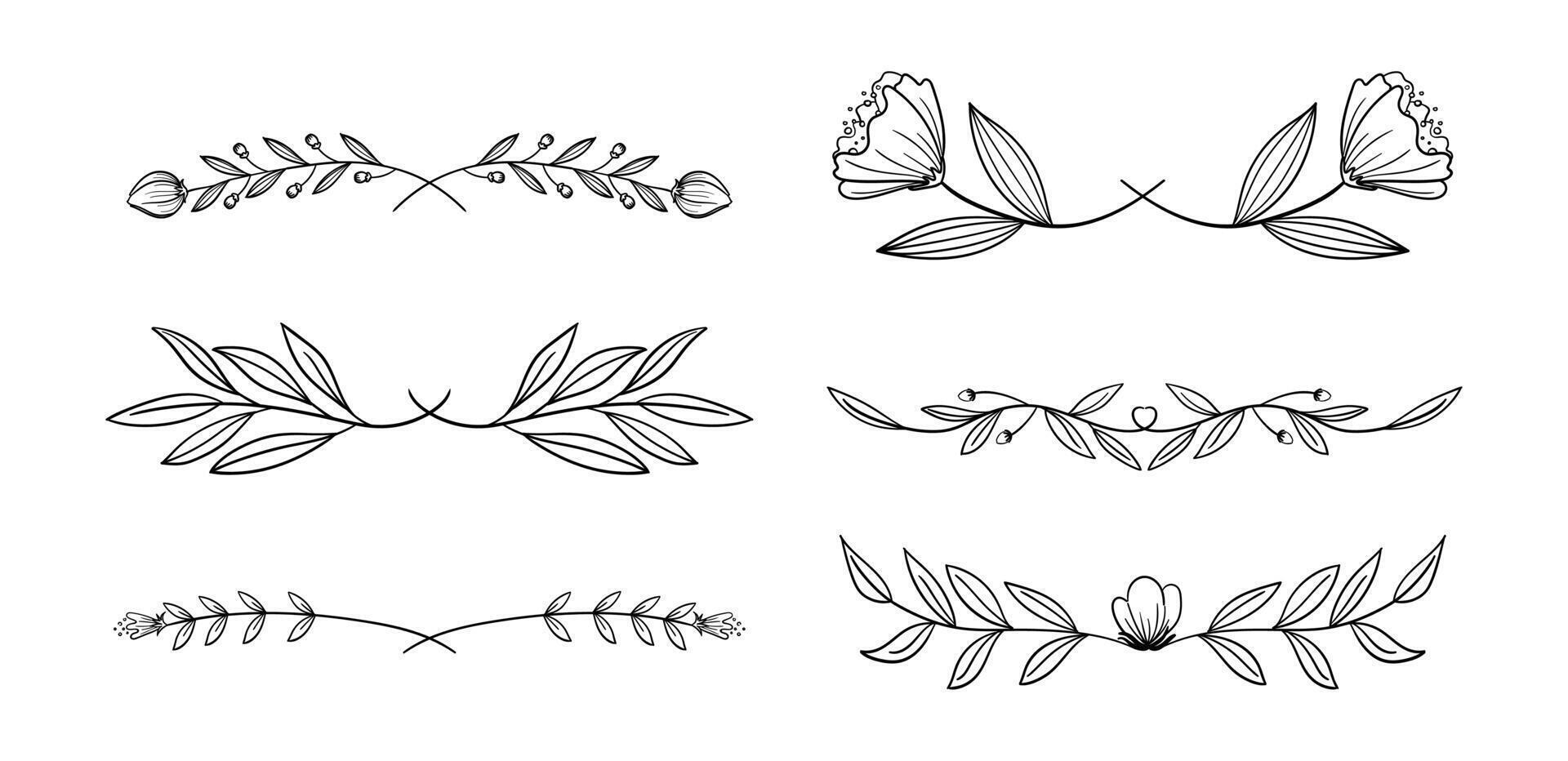 Set of decorative florish dividers vector