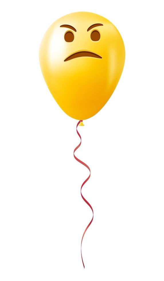Emoji yellow balloon with an expression of displeasure face vector