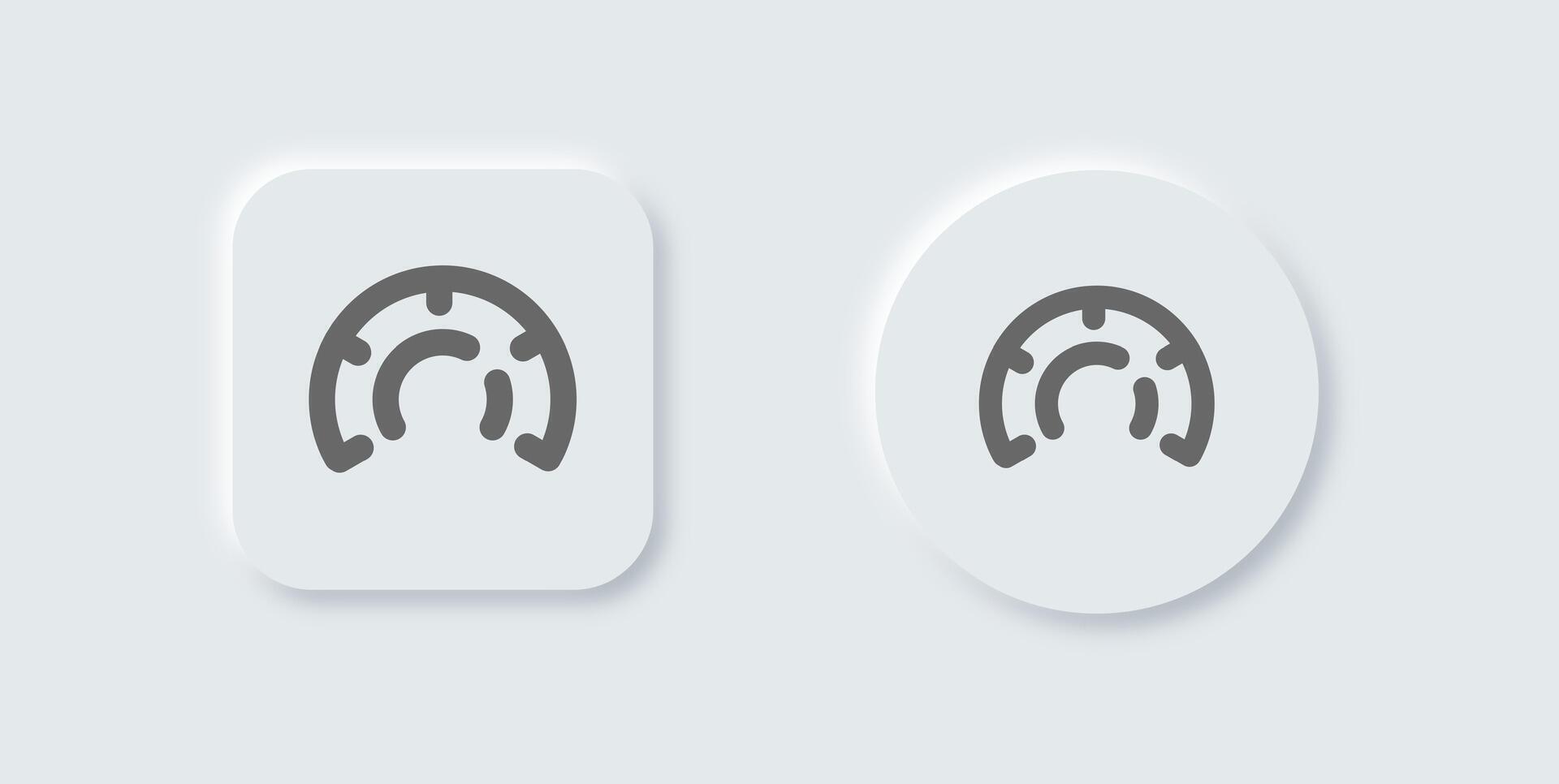 Performance line icon in neomorphic design style. Fast signs illustration. vector