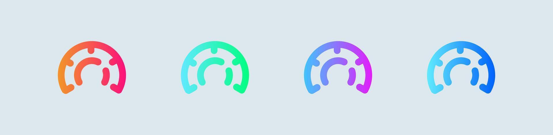 Performance line icon in gradient colors. Fast signs illustration. vector