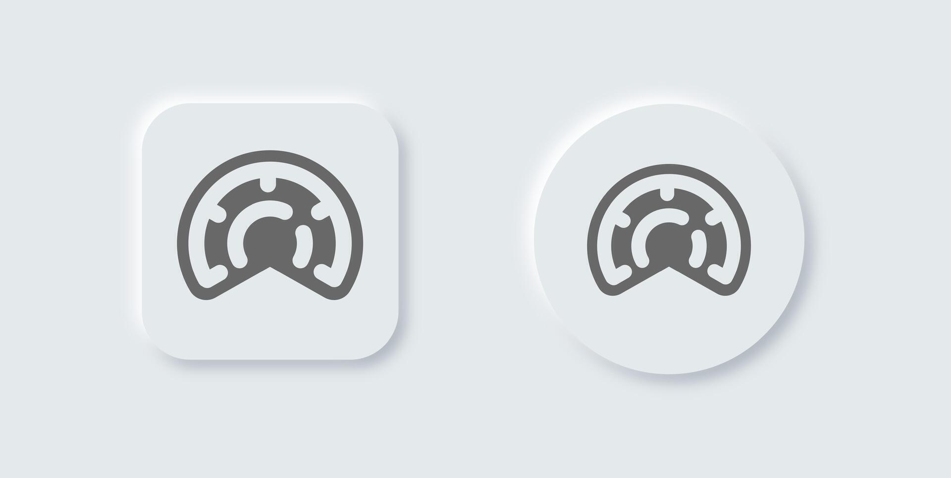 Performance solid icon in neomorphic design style. Fast signs illustration. vector