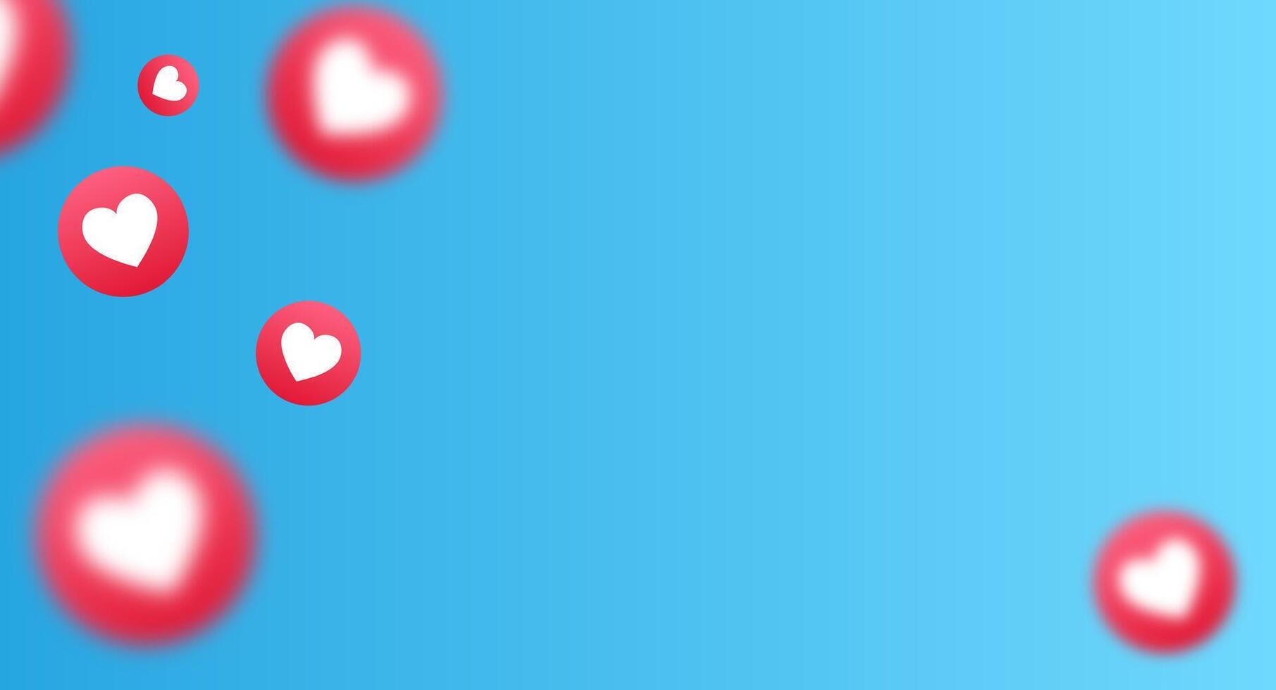 Like social media background. Community concept illustration. Heart for live stream chat background. vector
