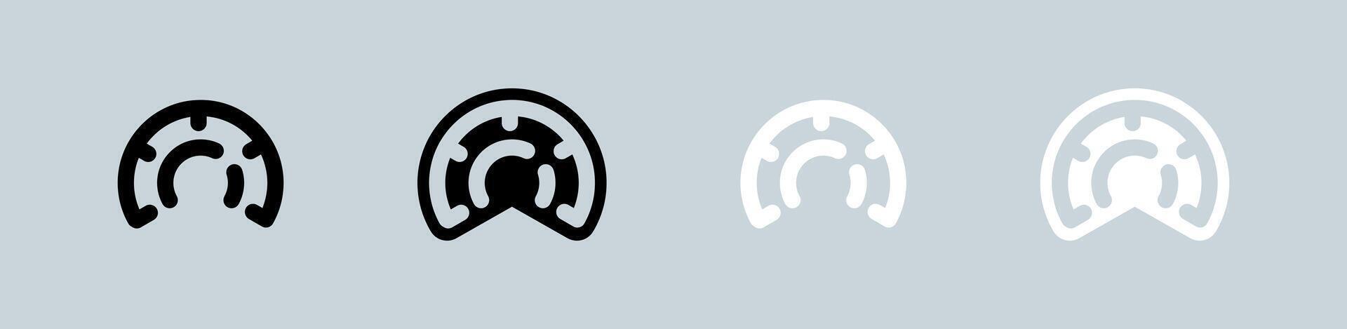 Performance icon set in black and white. Fast signs illustration. vector