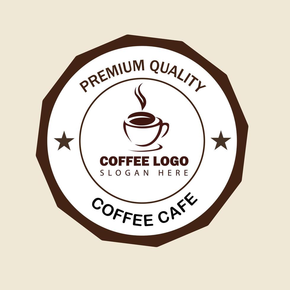 Premium quality coffee logo design vector