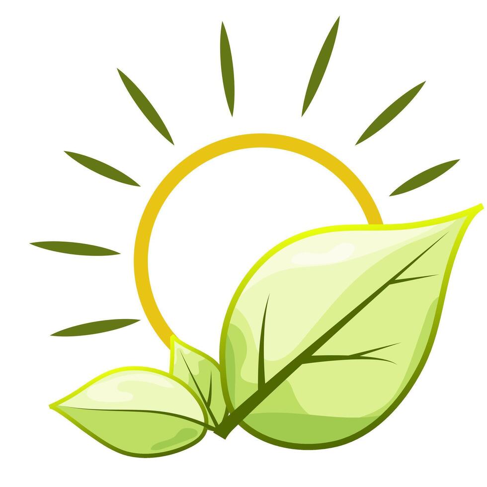 stylized clean solar energy icon vector