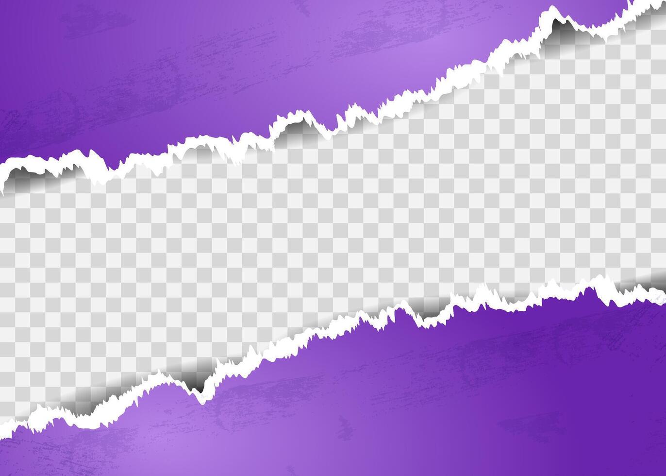 torn purple diagonal paper strips on a square background for text vector