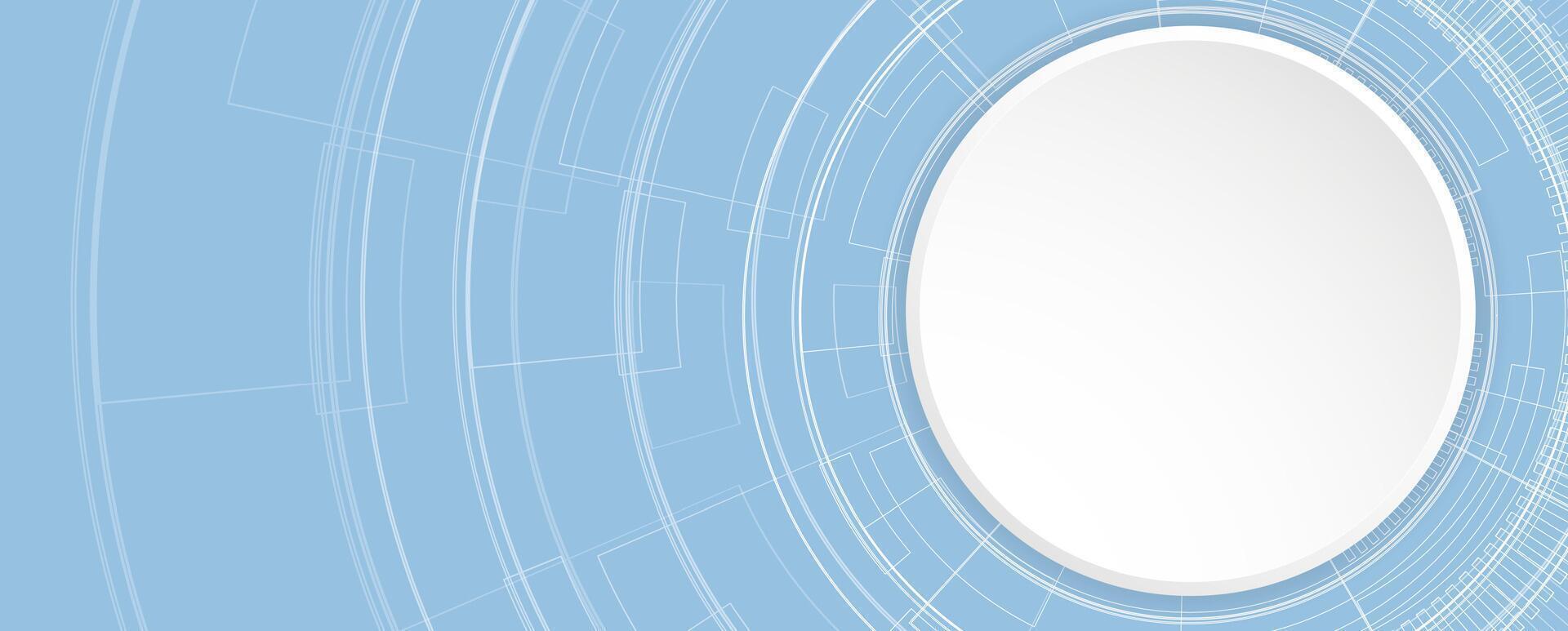 A white circular frame on a blue background vector
