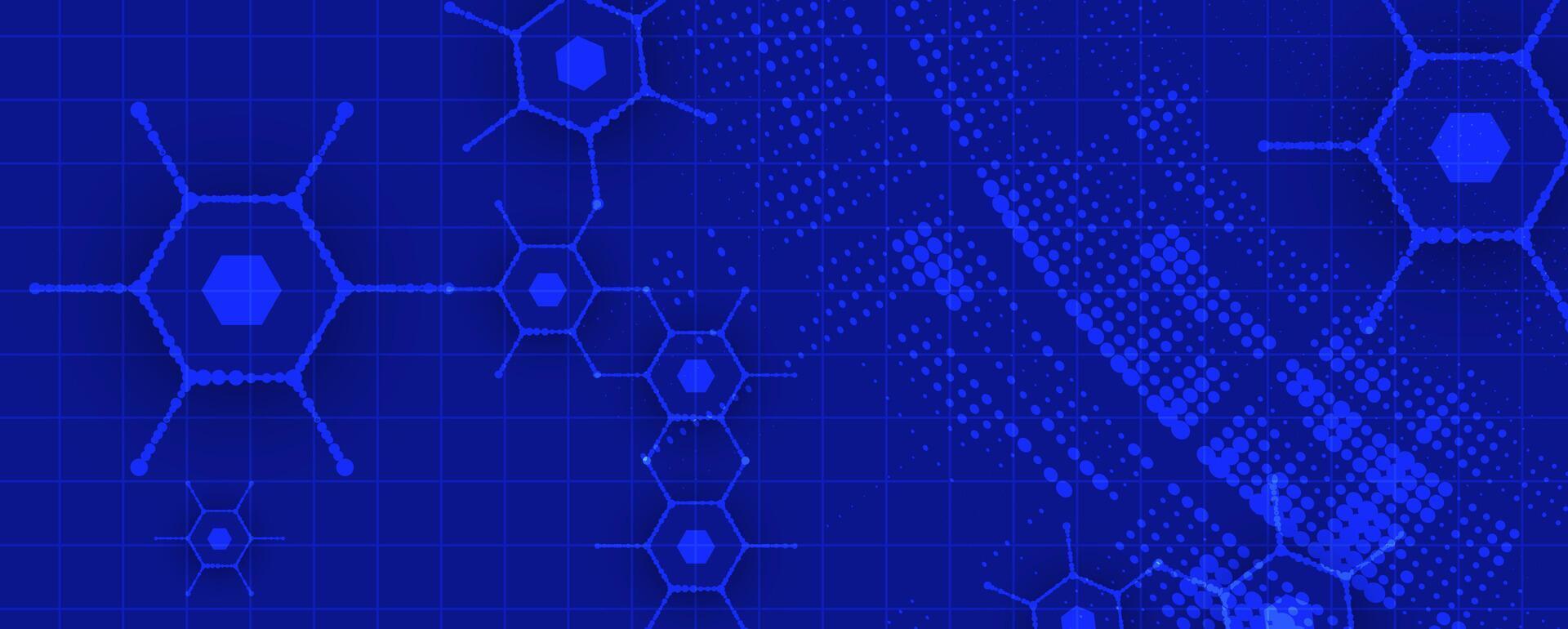 Abstract blue background with many different shapes vector