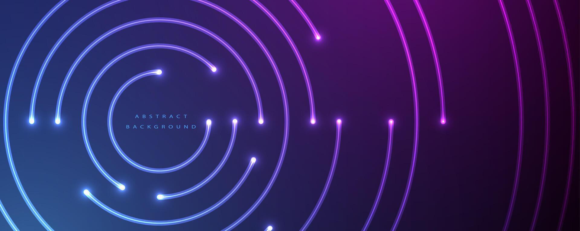 Abstract background with glowing lines and circles vector
