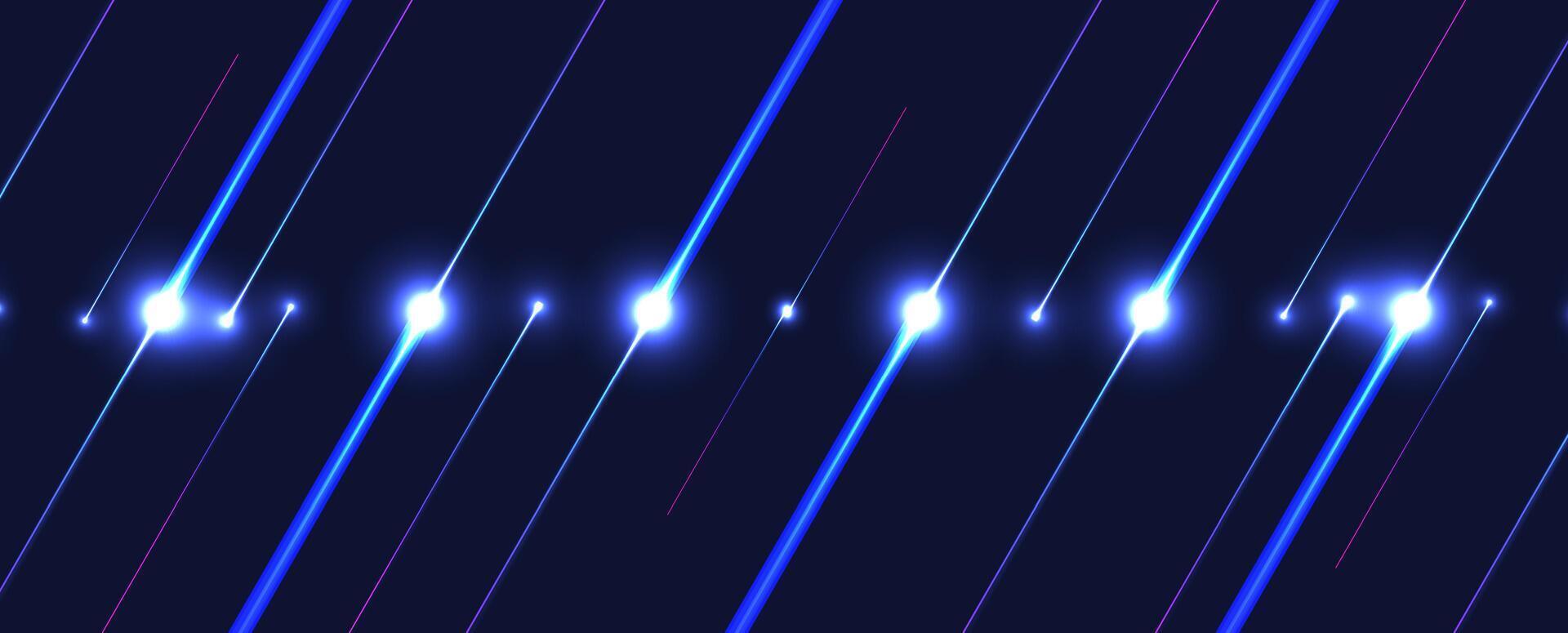 A blue light line on a dark background vector