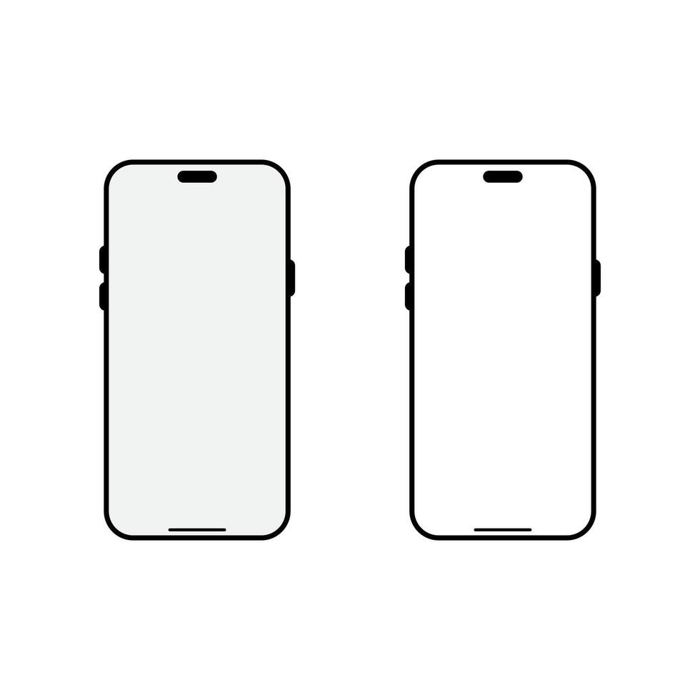 Modern smartphone device black mockup template. Phone for ad campaigns and app preview vector