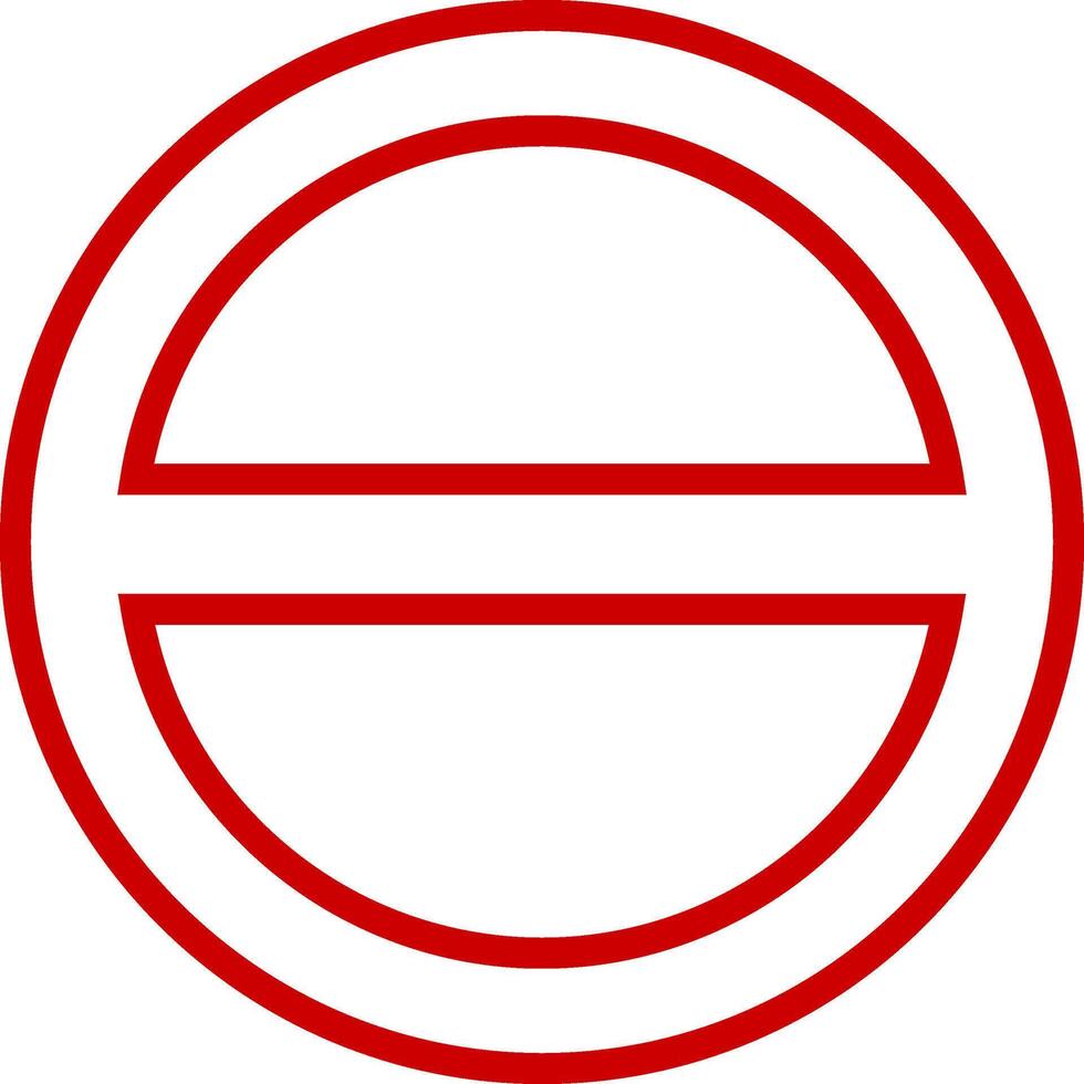 Red caution prohibition circle flat symbol. Red banicon. Stop no entry sign. Forbidden flat element illustration isolated on white background vector