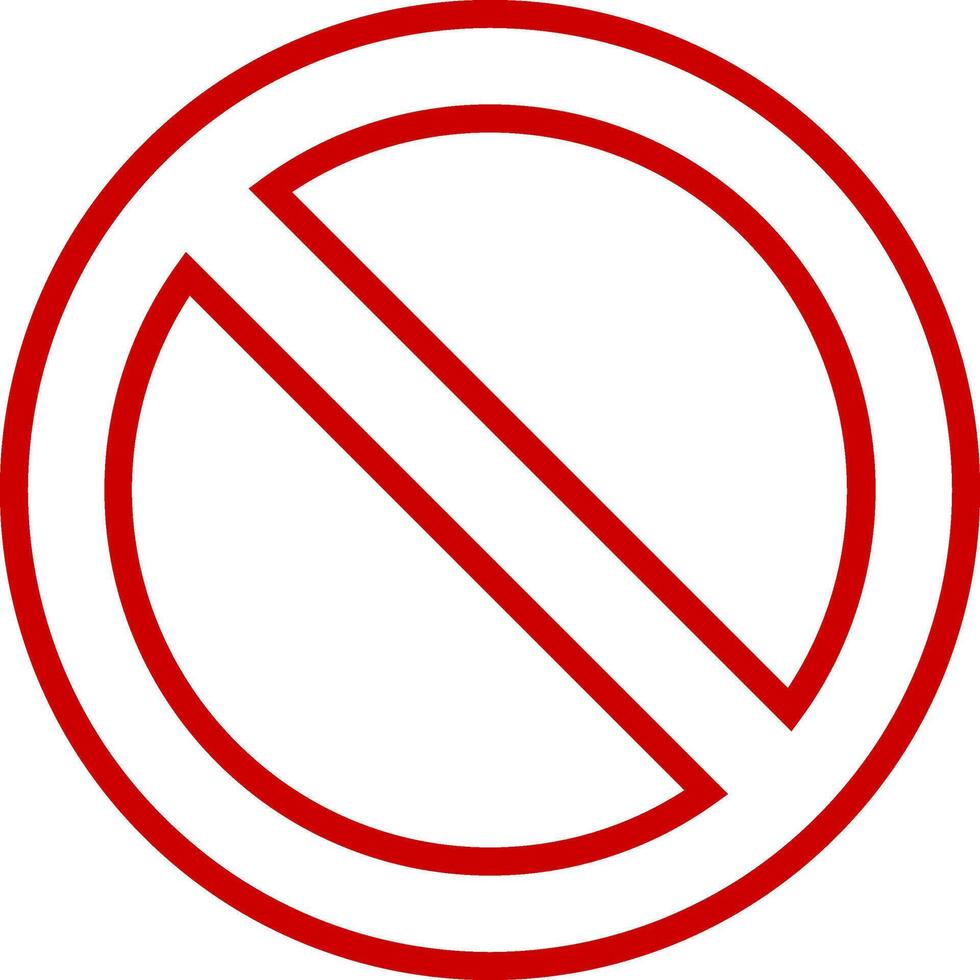 Red forbidden prohibition circle empty symbol. Red ban banned no entry icon. Stop warning caution sign element illustration isolated on white background vector