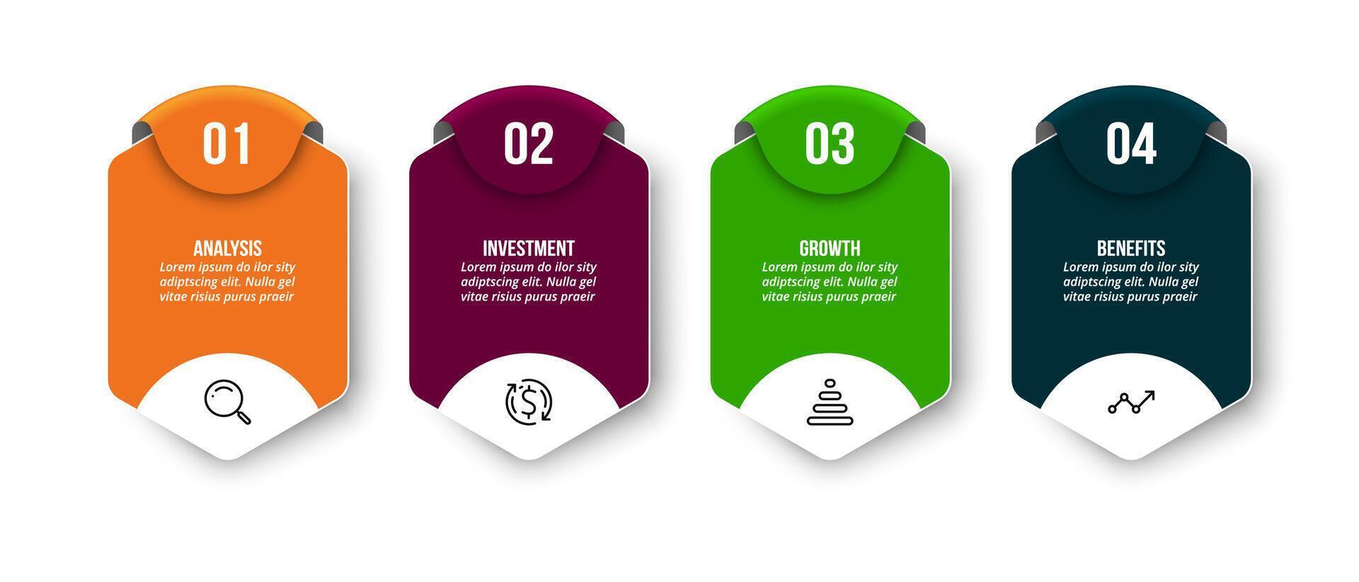 4 steps modern design infographic template. vector