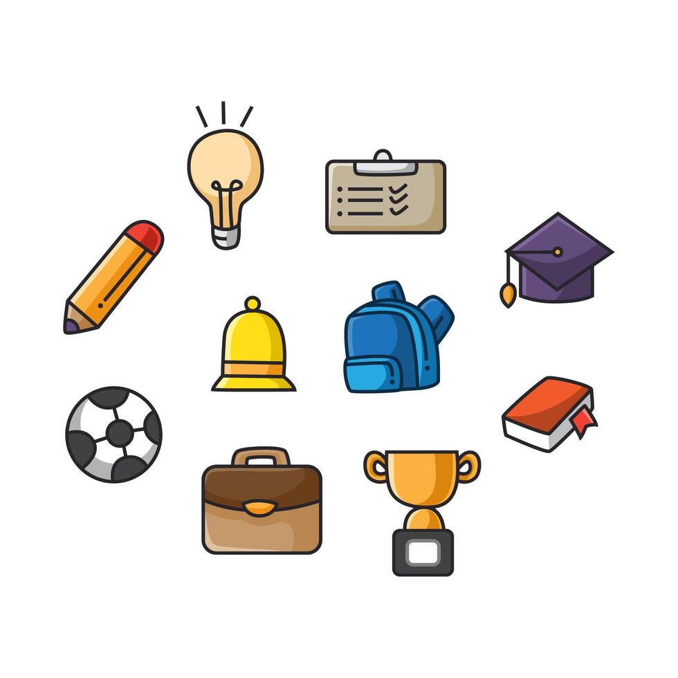 Set of school supplies elements vector