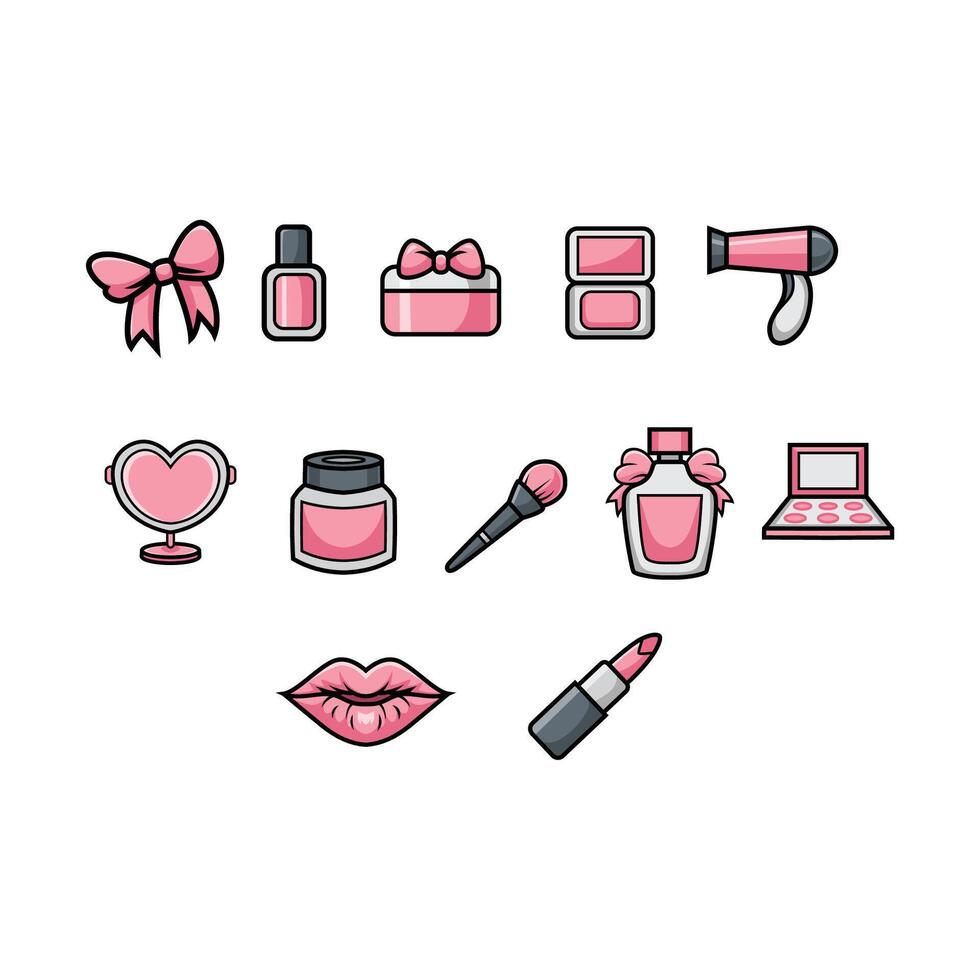 Set of cosmetics elements illustration vector