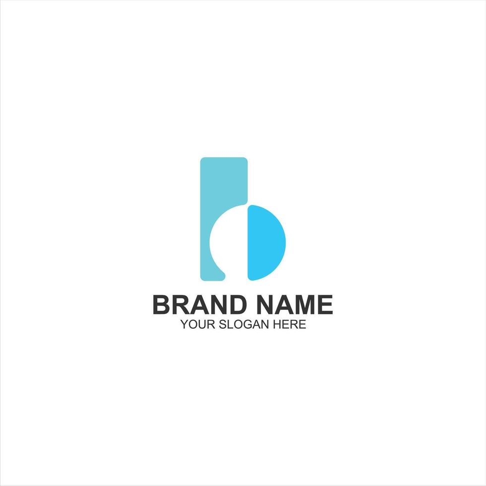 brand logo b initial icon with creative illustration vector