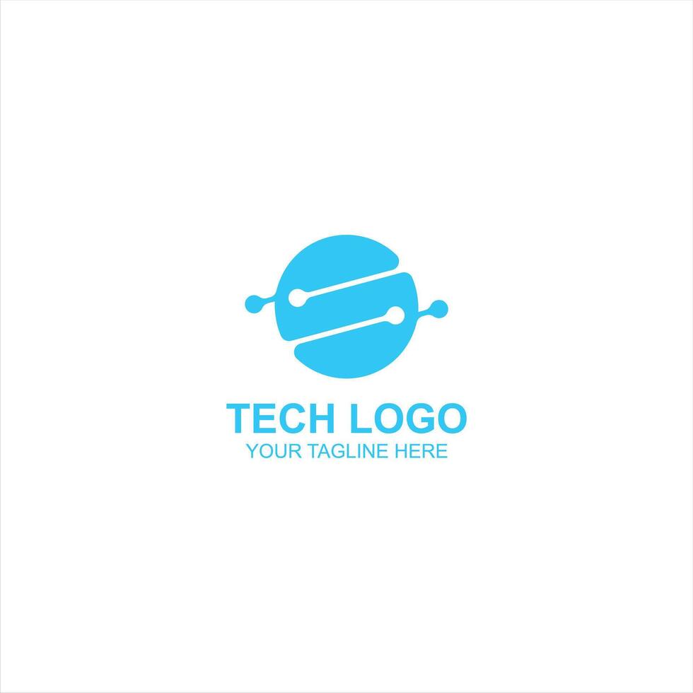 technology logo s initial icon with creative illustration vector