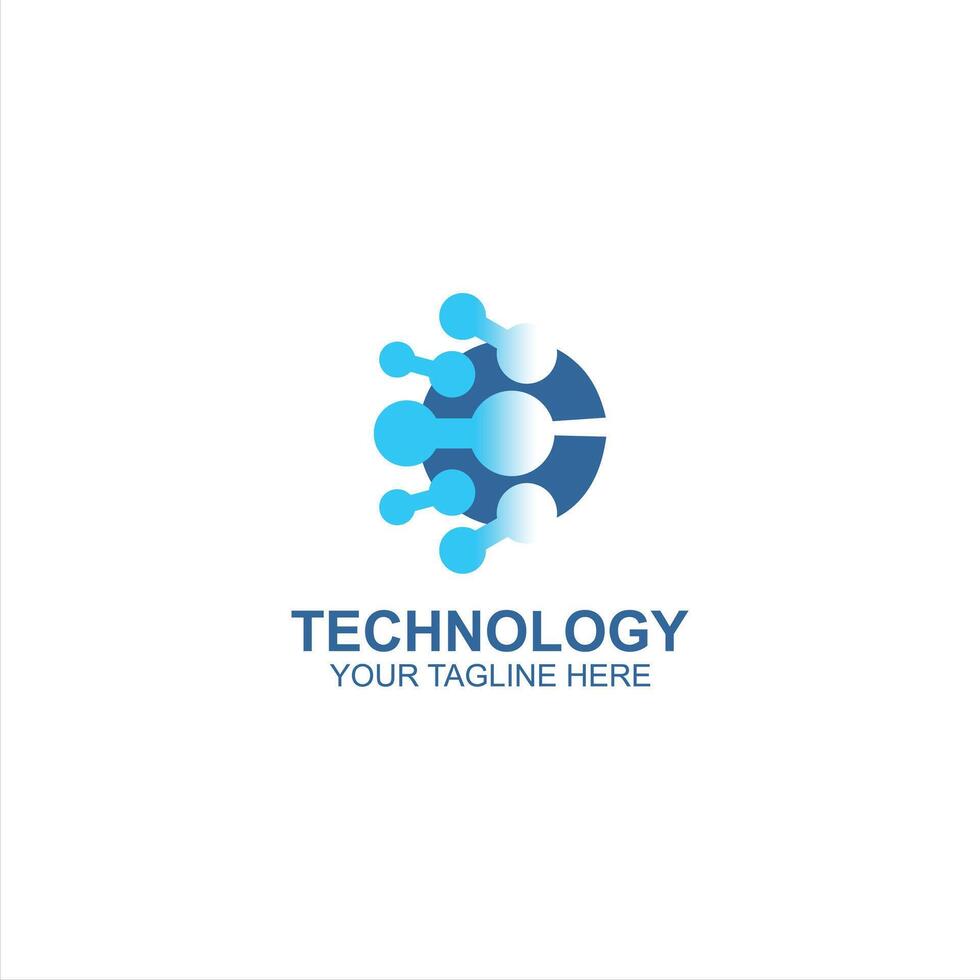 technology logo c initial icon with creative illustration vector