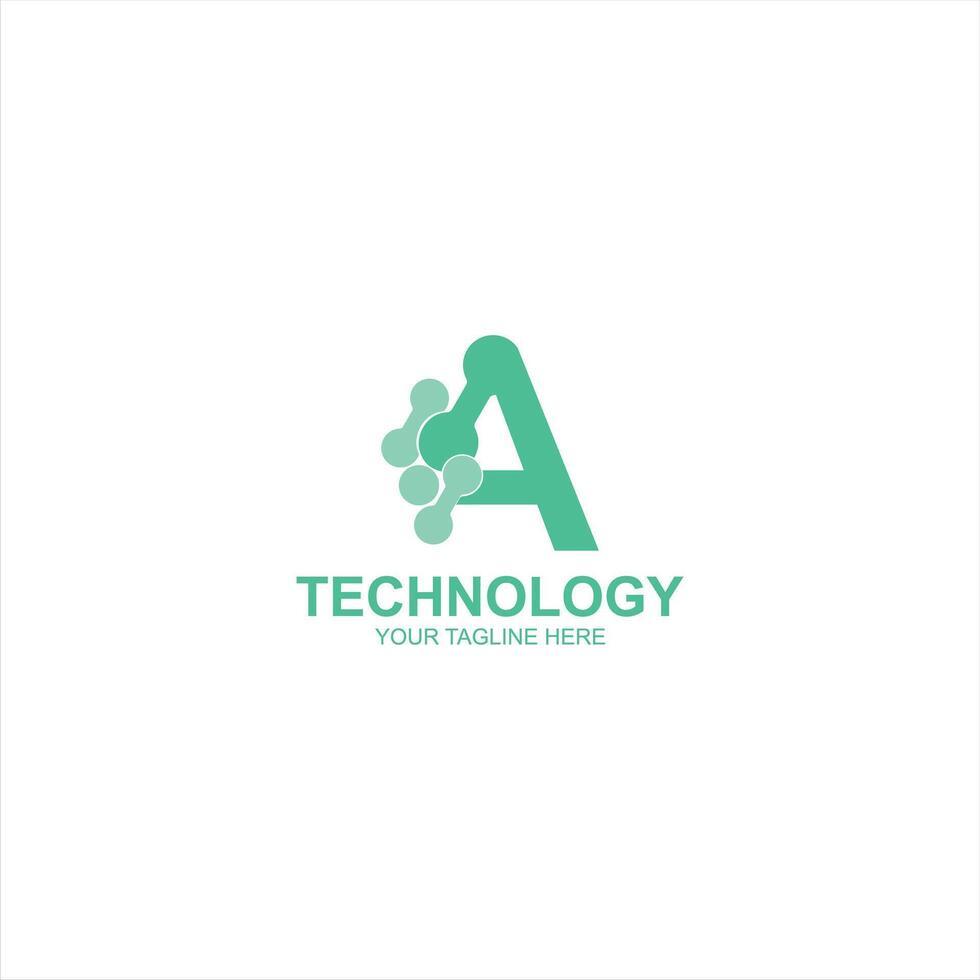 technology logo a initial icon with creative illustration vector