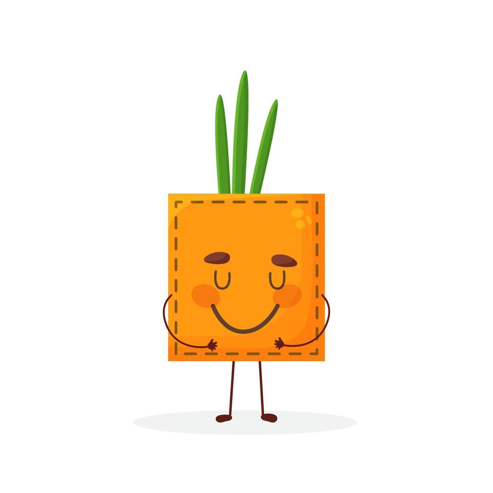 Onion shaped patch pocket. Character pocket onion. Cartoon style. Isolated on white background. Design element. vector