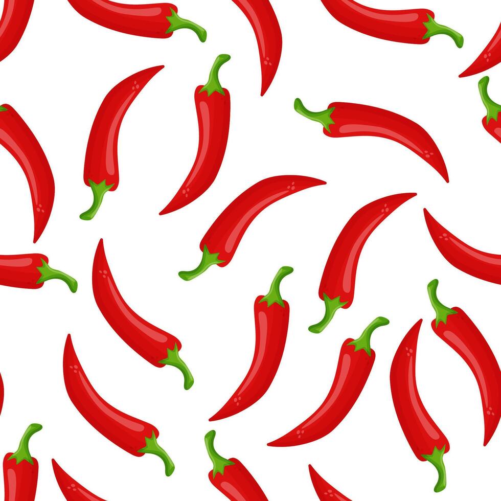 Seamless pattern with stylish red hot chili peppers on background for fabric, textile, clothes, tablecloth and other things. image. vector