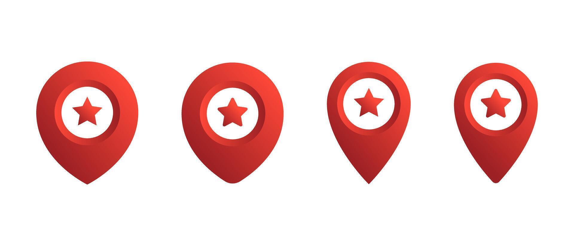 Map pointer with star icon in gradient style. Favorite place marker sign symbol vector