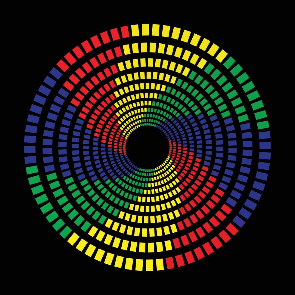 Halftone speed spiral Red orange dynamic dotted lines in perspective Radial swirl element for logo vector