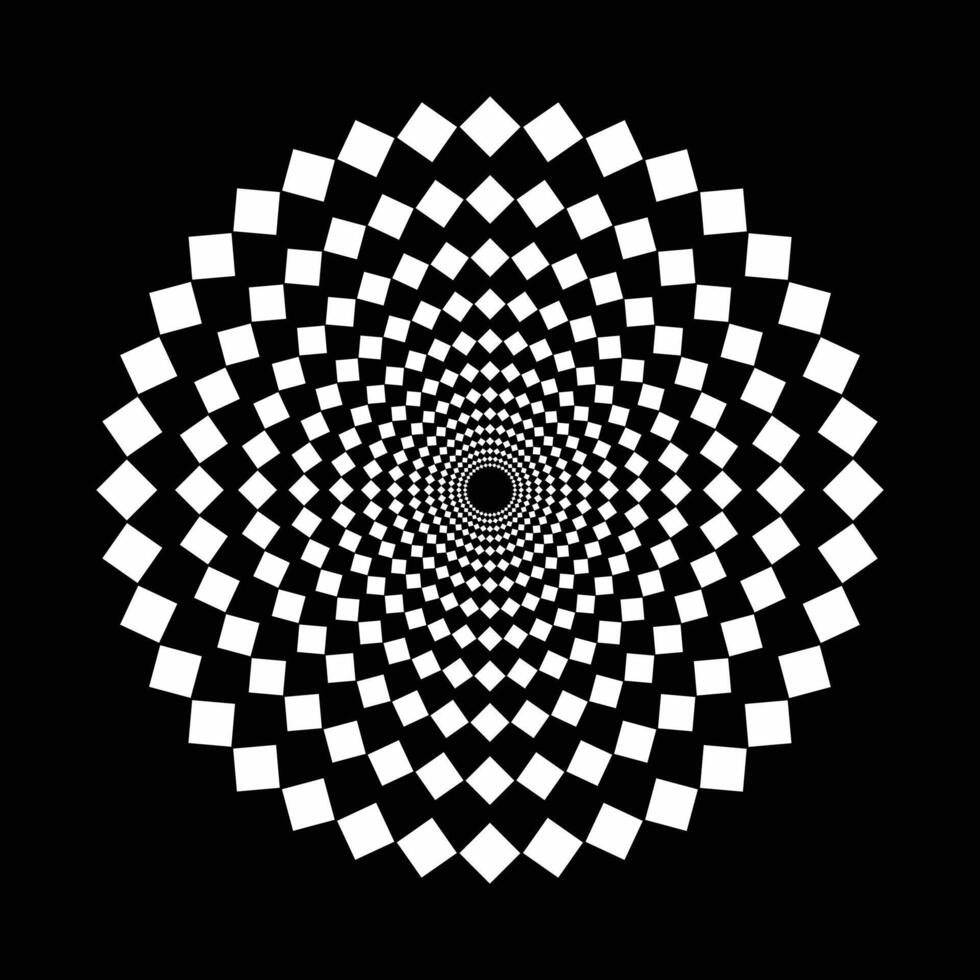 Halftone speed spiral dynamic dotted lines in perspective Radial swirl element for logo vector