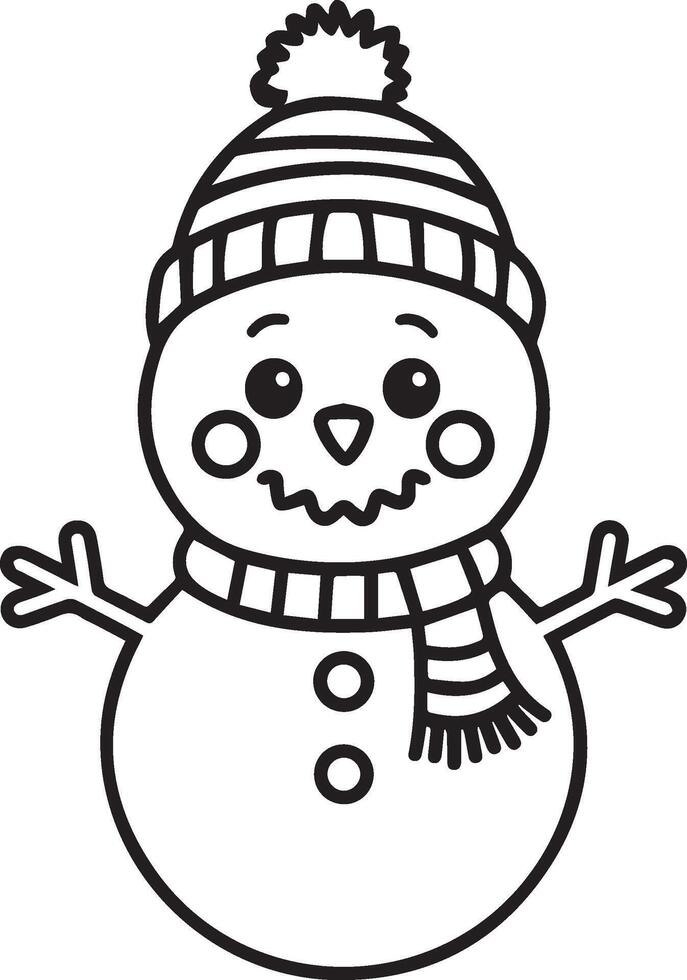 Cute cartoon snowman vector