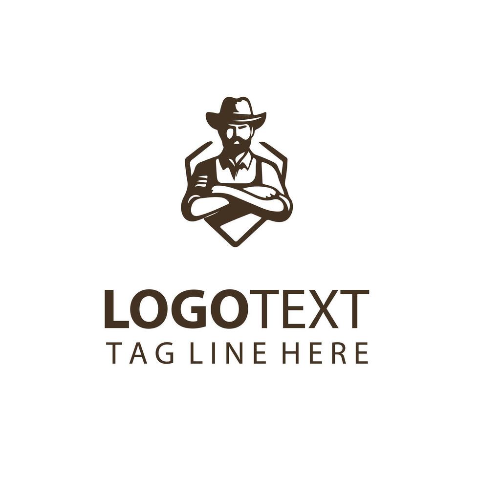 Rustic Ridge Farm Farmer Logo vector