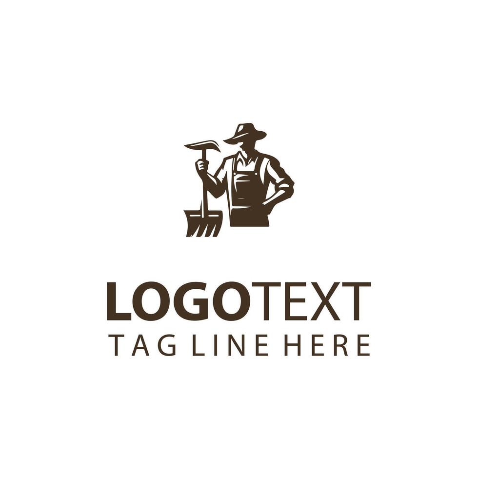 The Seedling Farm Farmer Logo vector