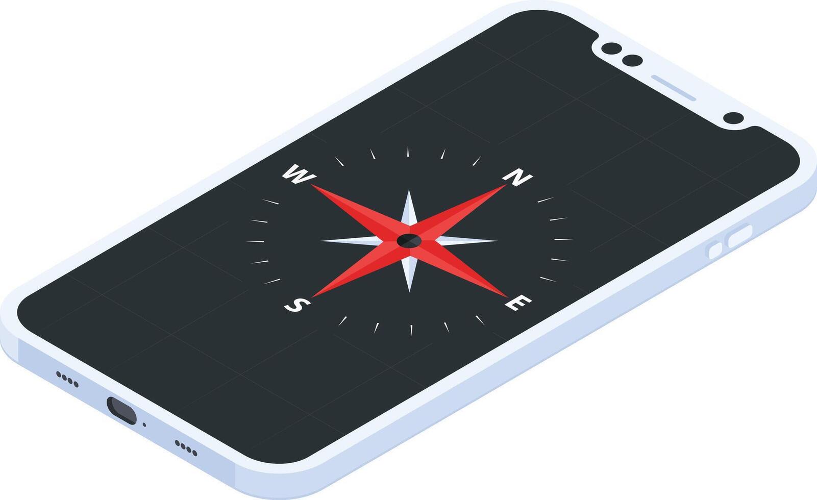 Compass App on Smartphone vector