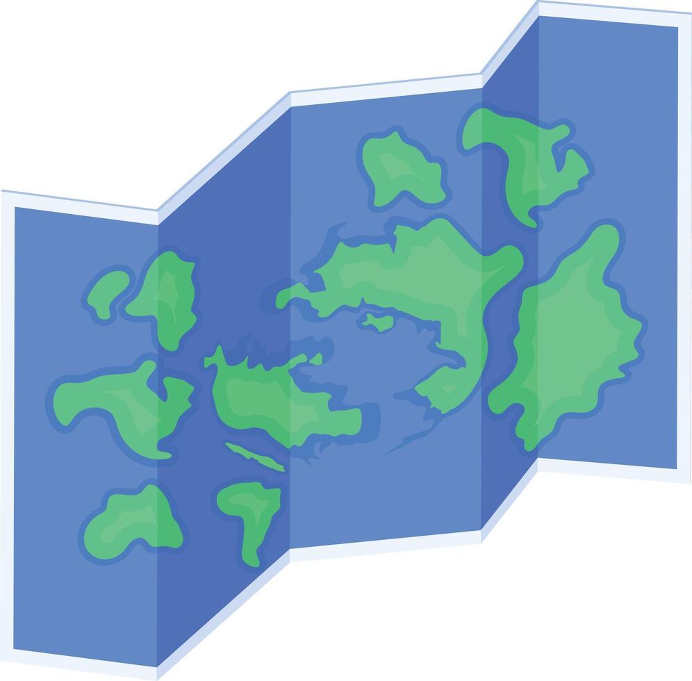 Foldable World Map Isometric Illustration vector